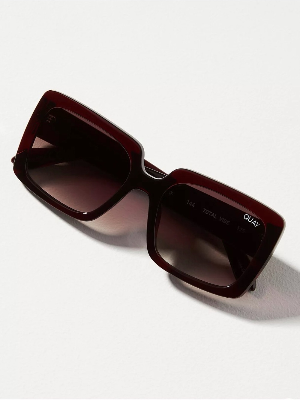 Quay Australia Women's Oversized Square Sunglasses in Dark Burgundy